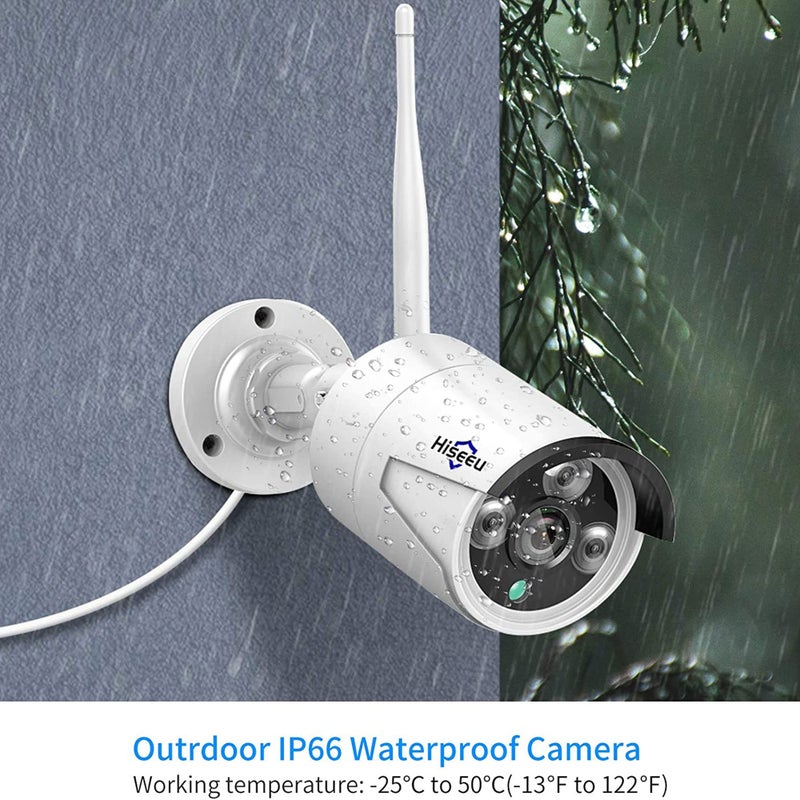 Hiseeu Camera Add on 3MP Outdoor Wireless Security Camera, Waterproof Outdoor Indoor 3.6mm Lens IR Cut Day & Night Vision with Power Adapter, Compatible 10CH Wireless Security Camera System - Image 3